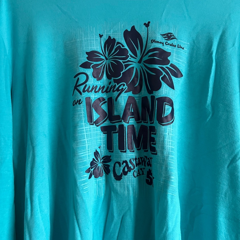 Long sleeve Disney Cruise Line 5K run tee with super cute criss cross back